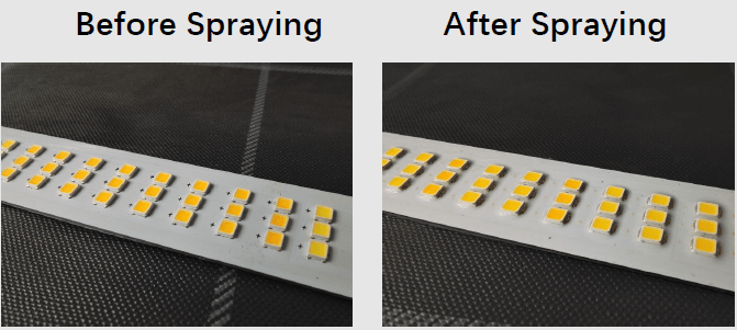 LED module before | after glue sraying