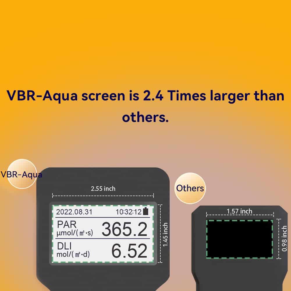 VBR-Aqua screen and measurement display