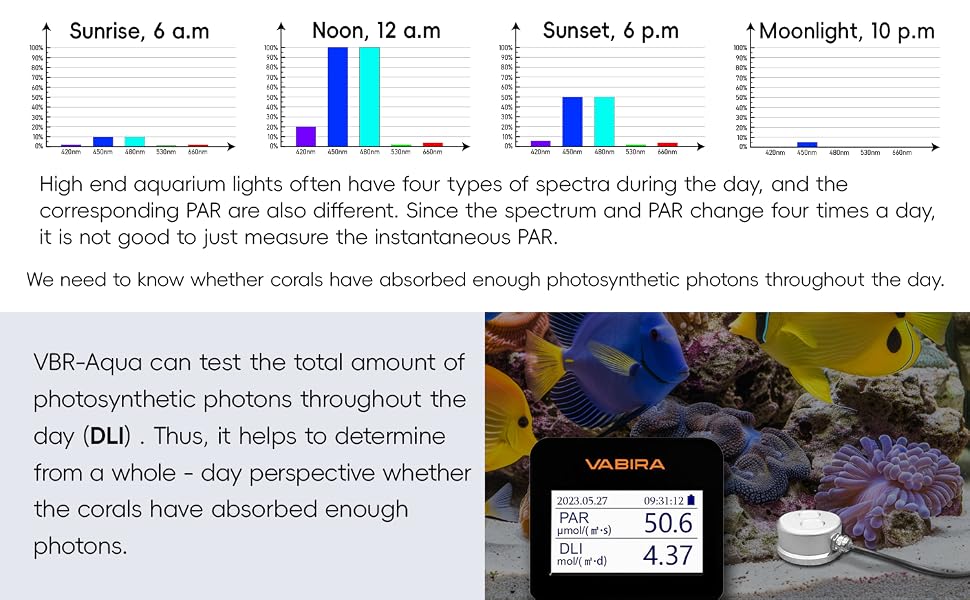VBR-Aqua DLI explanation with aquarium lighting schedule and daily light accumulation